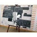 CANVAS PRINT ABSTRACTION IN BLACK AND WHITE - BLACK AND WHITE PICTURES - PICTURES