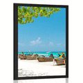 IMPRESSION SUR TOILE PLAGE DE SABLE BLANC SUR BAMBOO ISLAND - NATURE - AFFICHES