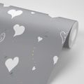 SAMOLEPÍCÍ TAPETA ROZTOMILÉ BÍLÉ SRDÍČKA - SAMOLEPÍCÍ TAPETY - TAPETY