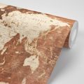 SELF ADHESIVE WALLPAPER MAP ON A WOODEN BACKGROUND - SELF-ADHESIVE WALLPAPERS - WALLPAPERS