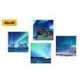 CANVAS PRINT SET BEAUTY OF THE NORTHERN LIGHTS - SET OF PICTURES - PICTURES