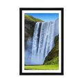 AFFICHE AVEC MONTURE CASCADE EMBLÉMATIQUE DU EN ISLANDE - NATURE - AFFICHES