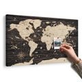 OBRAZ NA KORKU MAPA NA DREVENOM POZADÍ - OBRAZY NA KORKU - OBRAZY