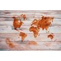 SELF ADHESIVE WALLPAPER MAP OUTLINE ON A WOODEN BASE - SELF-ADHESIVE WALLPAPERS - WALLPAPERS