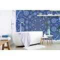 SELF ADHESIVE WALLPAPER ORNAMENTAL MANDALA WITH A LACE IN BLUE - SELF-ADHESIVE WALLPAPERS - WALLPAPERS