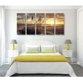 5-PIECE CANVAS PRINT SUNSET ON A BEACH - PICTURES OF NATURE AND LANDSCAPE - PICTURES