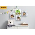 CANVAS PRINT SET JUNGLE FULL OF ANIMALS - SET OF PICTURES - PICTURES