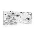 CANVAS PRINT LUXURY FLORAL JEWELRY IN BLACK AND WHITE - BLACK AND WHITE PICTURES - PICTURES