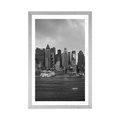 POSTER WITH MOUNT UNIQUE NEW YORK CITY IN BLACK AND WHITE - BLACK AND WHITE - POSTERS