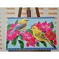 CANVAS PRINT BIRDS AND FLOWERS IN A VINTAGE DESIGN - STILL LIFE PICTURES{% if product.category.pathNames[0] != product.category.name %} - PICTURES{% endif %}