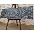 CANVAS PRINT MANDALA OF LOVE IN BLACK AND WHITE - BLACK AND WHITE PICTURES - PICTURES