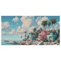 SLIKA TROPSKE KUĆICE UZ MORE - ŠARENE KUĆE - SLIKE