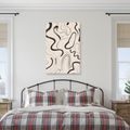 TABLEAU SUR TOILE – COURBES ORGANIQUES EN BEIGE - IMAGES FORMES ABSTRAITES - TABLEAUX
