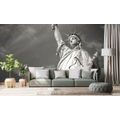 SELF ADHESIVE WALL MURAL STATUE OF LIBERTY IN BLACK AND WHITE - SELF-ADHESIVE WALLPAPERS - WALLPAPERS