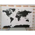 CANVAS PRINT WORLD MAP WITH INDIVIDUAL STATES IN GRAY COLOR - PICTURES OF MAPS - PICTURES