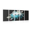 5-PIECE CANVAS PRINT DAISY ON A BLACK BACKGROUND - PICTURES FLOWERS - PICTURES