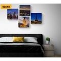 CANVAS PRINT SET NIGHT CITIES - SET OF PICTURES - PICTURES