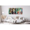 5-PIECE CANVAS PRINT OIL PAINTING WOMAN AND A HORSE - PICTURES OF PEOPLE - PICTURES