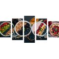 5-PIECE CANVAS PRINT TASTY MUESLI VARIATIONS - PICTURES OF FOOD AND DRINKS - PICTURES