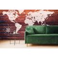 SELF ADHESIVE WALLPAPER DECENT MAP WITH A WOODEN BACKGROUND - SELF-ADHESIVE WALLPAPERS - WALLPAPERS