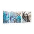 5-PIECE CANVAS PRINT WATERCOLOR ABSTRACTION - ABSTRACT PICTURES - PICTURES