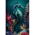 CANVAS PRINT SURREALISTIC SEAHORSE - PICTURES UNDERWATER WORLD - PICTURES