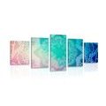 5-PIECE CANVAS PRINT PASTEL MANDALA - PICTURES FENG SHUI - PICTURES