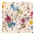 WANDBILD BUNTE SYMPHONIE UND NOTEN - MUSIKBILDER - BILDER