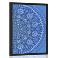 POSTER ORNAMENTAL MANDALA WITH A LACE IN BLUE COLOR - FENG SHUI - POSTERS