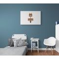 CANVAS PRINT ROBOT IN BROWN COLOR - CHILDRENS PICTURES - PICTURES