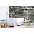 WALL MURAL GRAPHITE STONE WALL - WALLPAPERS WITH IMITATION OF BRICK, STONE AND CONCRETE - WALLPAPERS