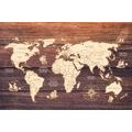 DECORATIVE PINBOARD MAP ON WOOD - PICTURES ON CORK - PICTURES