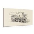 CANVAS PRINT TRAIN IN RETRO DESIGN - VINTAGE AND RETRO PICTURES - PICTURES