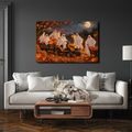 QUADRO SU TELA – SPETTRALE CORSA AUTUNNALE DI FANTASMI - QUADRI HALLOWEEN E HORROR - STAMPE E QUADRI