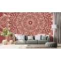 SELF ADHESIVE WALLPAPER MANDALA ON A BURGUNDY BACKGROUND - SELF-ADHESIVE WALLPAPERS - WALLPAPERS