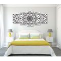 5-PIECE CANVAS PRINT BLACK AND WHITE ORNAMENT - BLACK AND WHITE PICTURES - PICTURES