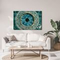 TABLEAU SUR TOILE – ŒIL TURQUOISE EN MOSAÏQUE - TABLEAUX PAR THÈME - TABLEAUX