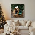OBRAZ PES V ZIMNÍ ČEPICI - VÁNOČNÍ A ZIMNÍ OBRAZY - OBRAZY