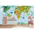 SELF ADHESIVE WALLPAPER CHILDREN'S MAP OF THE WORLD WITH ANIMALS - SELF-ADHESIVE WALLPAPERS - WALLPAPERS