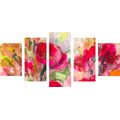 5-TEILIGES WANDBILD INTERESSANTES BLUMEN-STILLLEBEN - BILDER BLUMEN - BILDER