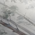 TABLEAU SUR TOILE – FORÊT PAISIBLE DANS LA BRUME - TABLEAUX FORÊT - TABLEAUX