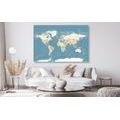 SLIKA NA PLUTI STILSKI VINTAGE ZEMLJEVID SVETA - SLIKE - 🔥 TOTALNA ODPRODAJA