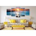5-PIECE CANVAS PRINT SUN OVER THE SEA - PICTURES OF NATURE AND LANDSCAPE - PICTURES