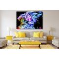 CANVAS PRINT COLORED SILHOUETTE OF A WOMAN'S FACE - ABSTRACT PICTURES - PICTURES