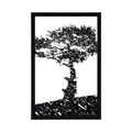 POSTER TREE SILHOUETTE - BLACK AND WHITE - POSTERS