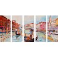 5-TEILIGES WANDBILD VENEZIANISCHE GONDEL - BILDER VON STÄDTEN - BILDER