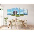 5-PIECE CANVAS PRINT MOUNTAIN PANORAMA - PICTURES OF NATURE AND LANDSCAPE - PICTURES