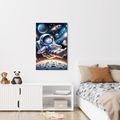 SLIKA SRETAN ASTRONAUT U SVEMIRU - DJEČJE SLIKE SVEMIR - SLIKE