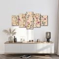 5-TEILIGES WANDBILD BLUMIGE HARMONIE - BILDER BLUMEN - BILDER
