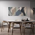 TABLEAU EN 5 PARTIES – VAGUES ABSTRAITES AUX TONS TERREUX - IMAGES FORMES ABSTRAITES - TABLEAUX